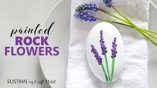 Simple Flower Rock Painting for Beginners - Gorgeous Grape Hyacinths!