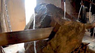 HUGE SAW CUTTING NATURAL STONE | Sculpture Plinth in the Making!