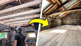 #37   ¿Empieza la CABAÑA a estar habitable? || Restauración Cabaña de Piedra ABANDONADA desde Cero