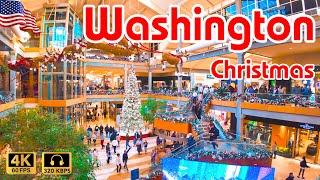 Christmas Walk Tour 2024  | Washington Christmas Walking Tour 4K |  Bellevue Square Mall