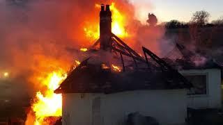 Crews from across Hampshire tackle Clanfield thatch blaze