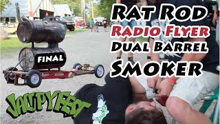 THE BUILD 4 of 4  - Rat Rod Radio Flyer Double Barrel Smoker UDS Ugly Drum Smoker