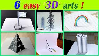 6 Easy 3D Drawing Tutorial (Part 4) ! Easy 3D illusion Drawing tutorials 