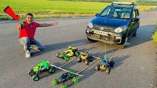 How Many R.C Cars Does It Take To Pull A Real Car  Telugu Experiments
