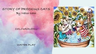 COLOURALONG | Story of Precious Cats – Nelco Neco | Water Play | Adult Colouring
