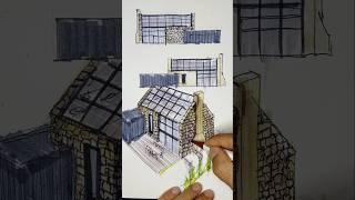How I Draw a House Design by Hand: Step-by-Step #architecture #drawing