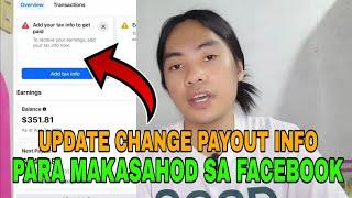 PAANO MAGCHANGE NG PAYOUT INFO SA FACEBOOK