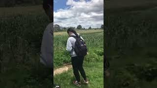 Me my sister and my cousin in the cornfield