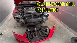 How To Replace Factory Grill On Audi A3 8VS And Front Bumper Removal.