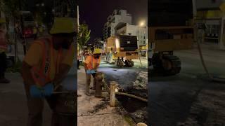 Hydrant repair and asphalt paving process in New York City