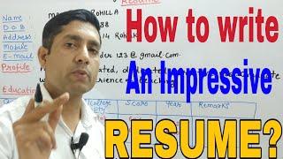 How to Write a RESUME ? Resume Writing || Resume for Teachers