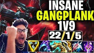 SOLARBACCA INSANE Gangplank 1V9 (22 Kills)