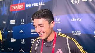 Bryce Hoppel says winning his 800 semi felt easy and talks training with Hobbs Kessler.