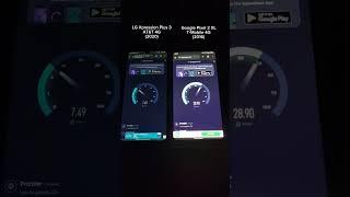 LG Xpression Plus 3 with AT&T vs. Pixel 2 XL with T-Mobile speed test. #lg #google #speedtest