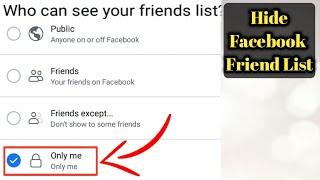 How to Hide Facebook Friend List Easy and Fast