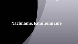 Nachname, Familienname | deutsch- englisch