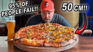 95% of People FAIL Scott's Giant 50cm Pizza Challenge in Brussels, Belgium!!