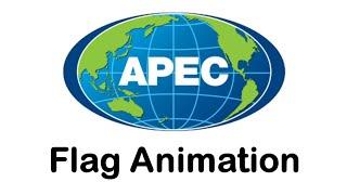 Asia-Pacific Economic Cooperation Flags Animation