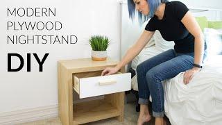 DIY Modern Plywood Nightstand W/ Waterfall Edge