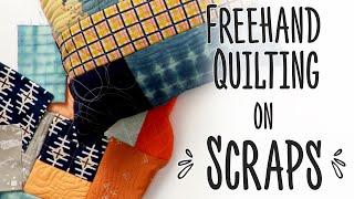 Freehand Quilting On Scrap Fabrics: Use To Sew A Patchwork Cushion!