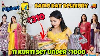 Tried *Flipkart Same Day Delivery Kurti Sets* | 11 Kurti sets under ₹1000 #flipkart #kurtaset