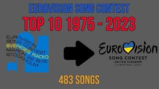 Eurovision Top 10 Every Year 1975 - 2023