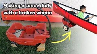 Making a canoe dolly with a broken wagon / 고장난 왜건으로 카누 돌리 만들기