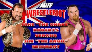 Jake The Snake Roberts Vs Jim The Anvil Neidhart AWF WrestleRiot 1 Melbourne Australian Wrestling