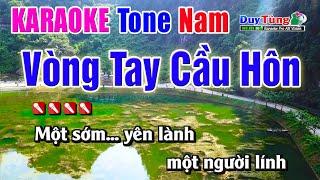 Karaoke || Vòng Tay Cầu Hôn - Tone Nam || Nhạc Sống Duy Tùng