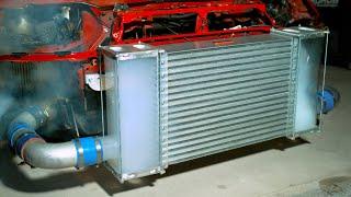 See Thru Intercooler In Slow Motion - (Dyno Run High Boost)