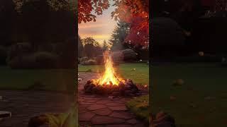 Cozy campfire under fall leaves, peaceful nature sounds #relax #sleepsounds #relaxingsounds