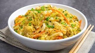 EASY DINNER in 25 Minutes! Asian Style EGG FRIED CABBAGE | Cabbage Egg FRY. Recipe by Always Yummy!