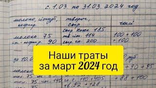 Наши траты на продукты за март 2024 год