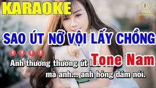 Karaoke Sao Út Nỡ Vội Lấy Chồng Tone Nam Nhạc Sống | Trọng Hiếu