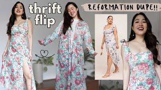 DIY Reformation Twilight Dress for only $3 ️ Reformation Dress Tutorial | THRIFT FLIP