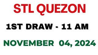 STL Quezon 1st draw result today live 04 November 2024