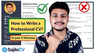 How To Create a Professional CV/Resume In 5 Minutes With SajiloCV | How to Make Professional Resume