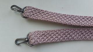Оригинальная ручка для сумки крючком. Тунисское вязание. Crochet bag handle.  Tunisian knitting.