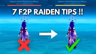 7 F2P Raiden Tips That You NEED To Know! [ Genshin Impact ]