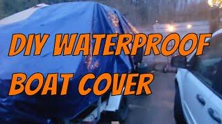 How to Make a DIY Boat Cover with Waterproof Seam By Connecting 2 Tarps