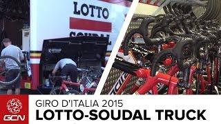 Lotto-Soudal Mechanics' Truck Tour + Their Pro Internal Cable Hack | Giro D'Italia 2015