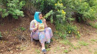 Cooking Sugar in The Old Village Way: Cooking lamb in spring in village style