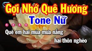 Karaoke Gợi Nhớ Quê Hương Tone Nữ ( Em ) Nhạc Sống Mới || Karaoke Tuấn Cò