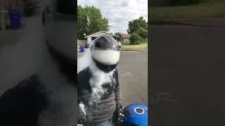 Vaping in helmet