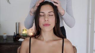 ASMR healing massage with body gua sha (soft whisper)