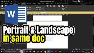 How to Make Portrait and Landscape in Same Doc on Ms Word