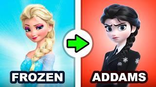 Frozen Characters As Wednesday Characters