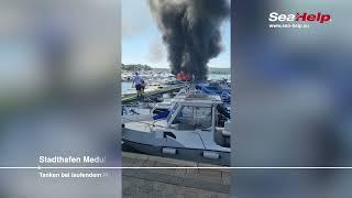 Brand im Stadthafen Medulin zerstörte sechs Boote