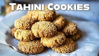 Healthy Tahini Cookies - No Butter - No Refined Sugar - Tahini Cookies Vegan - Sesame Cookies Recipe