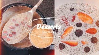 Homemade Tapioca Pearls Aduki Bean Dessert and Chia Seeds Pudding for Kids! Simple & Easy